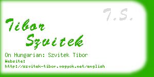 tibor szvitek business card